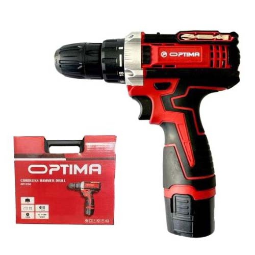 دریل شارژی 12 ولت دو باطری 1250 OPTIMA - تصویر محصول